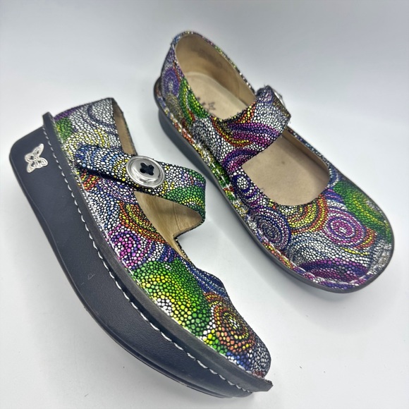 Alegria Paloma Bullseye Mary Janes Shoe Size 6 Colorful - Picture 1 of 13
